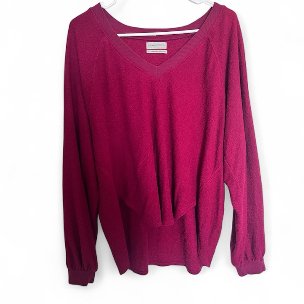 Urban Outfitters Red V-neck Knit Top
